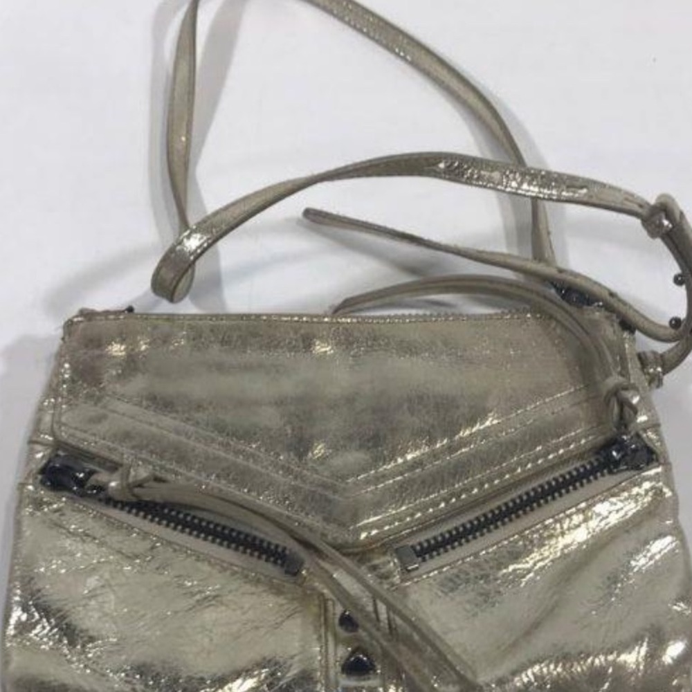 Botkier Women's Gold Distressed Metallic Small Trigger Crossbody Bag